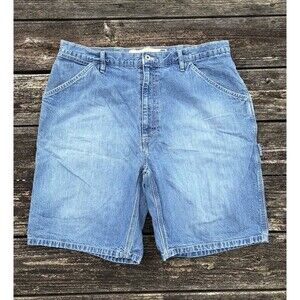 Vintage Y2K Gap Carpenter Blue Denim Baggy Loop Jorts Shorts Sz 38